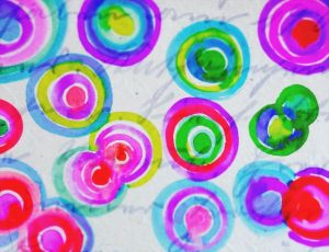 Painted watercolor circles with left over paint. 