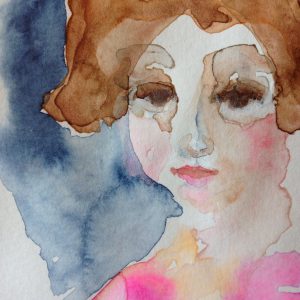 Hydrangea inspired, watercolor on paper