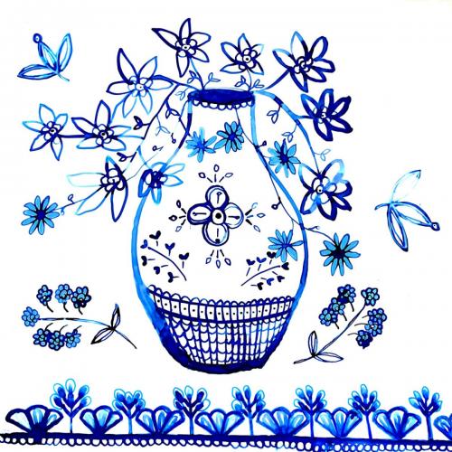 Delft blue vase